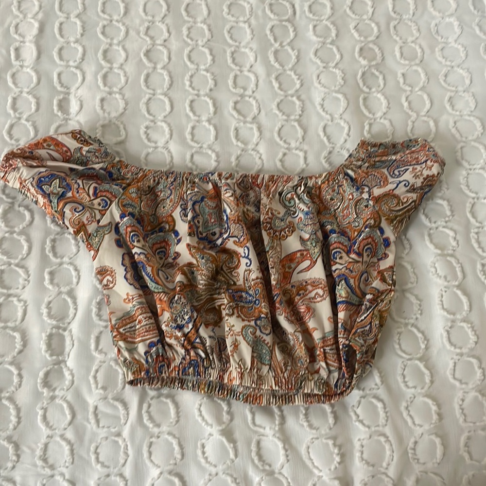 Multi color, multi print crop top